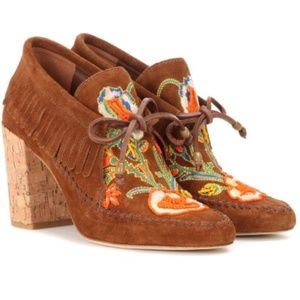 Tory Burch: Embroidered Fringe Huntington Booties